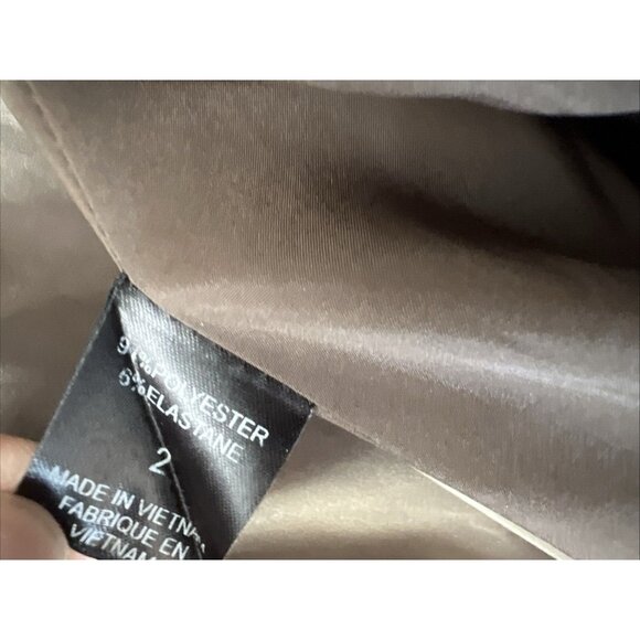 Tahari Women's Jacket Blazer Size 2 Solid Brown 3 Buttons Lined Long Sleeves - Picture 3 of 9